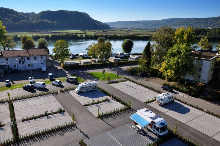 Wohnmobilstellplatz Am Rhein Camping In Waldshut Tiengen Promobil