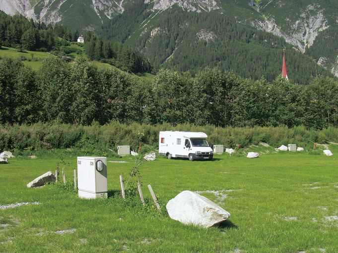 Stellplatz am Camping Arlberg in Pettneu am Arlberg