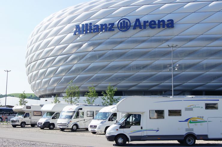 Stellplatz an der Allianz Arena in München