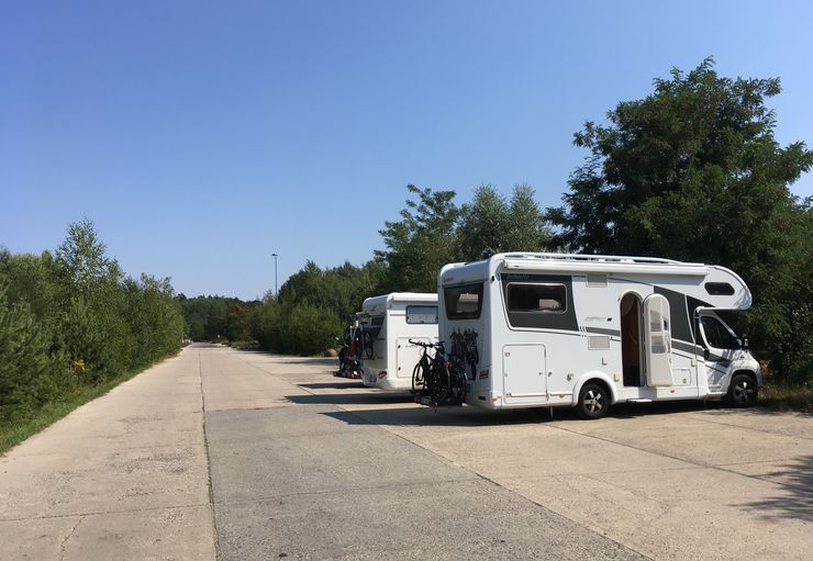 Motorhome parking at the visitor mine F60 in Lichterfeld-Schacksdorf – promobil